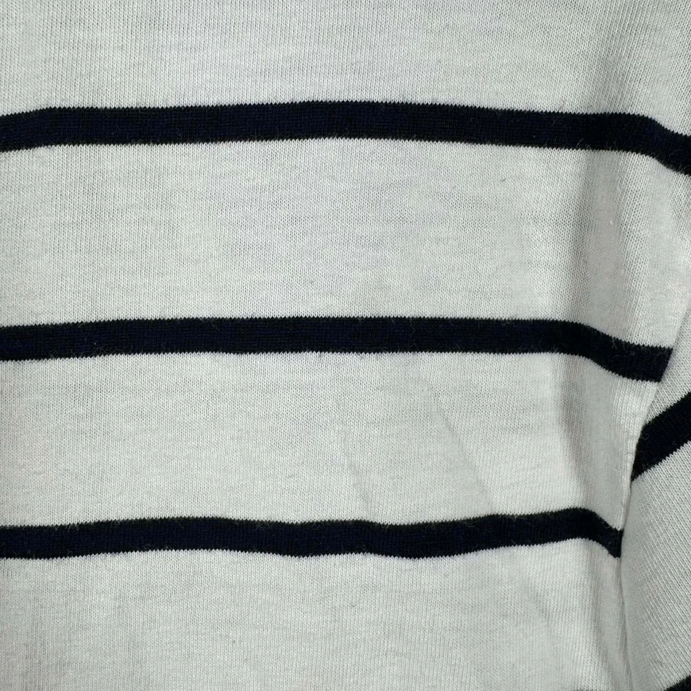 Banana Republic T-Shirt White Striped Premium Wash Mens Large‎